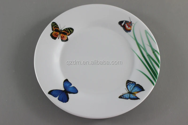 Butterfly Print Melamine Dinner Plate Plastic samll Plate
