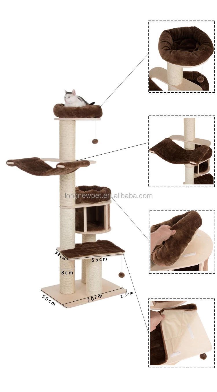 Natural Paradise Cat Tree Condo Tower Cat Furniture For Large Cats