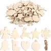 Unfinished Ornaments Christmas Wooden Ornaments Hanging Embellishments Crafts for DIY, Christmas Hanging Decoration