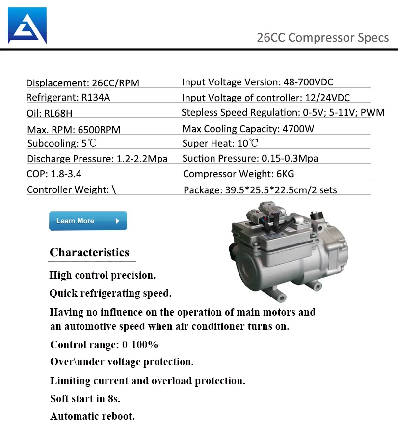 Kingleo Dc Air Conditioning Compressor Of Electric Car Air Conditioner
