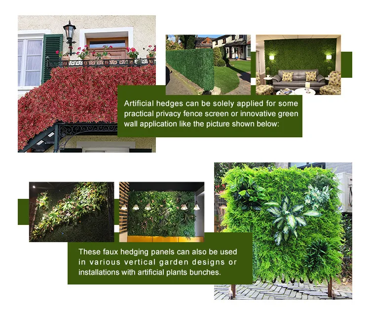 100 Fresh Pe Material Uv Resistant Faux Artificial Wall Plants For