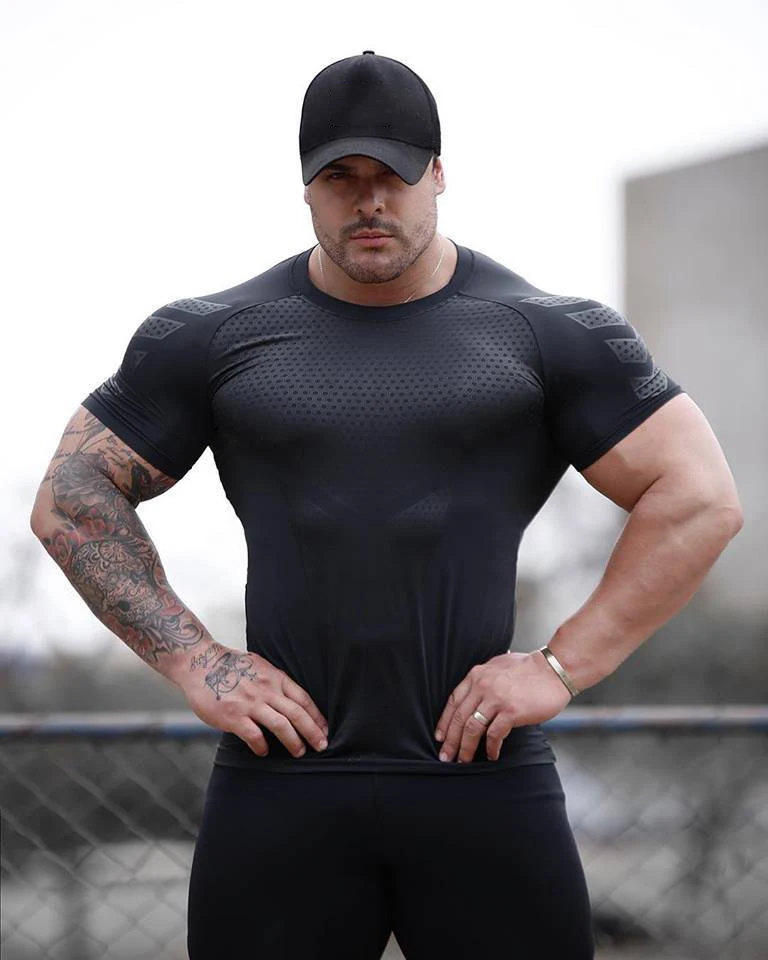 fitness short sleeve men activewear gym t-shirt