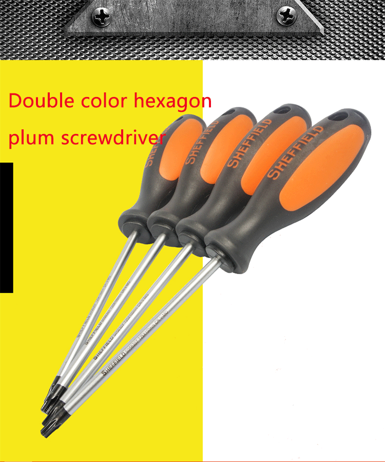 Twocolor Handle Chrome Vanadium Precision Flower Pattern Screw Driver