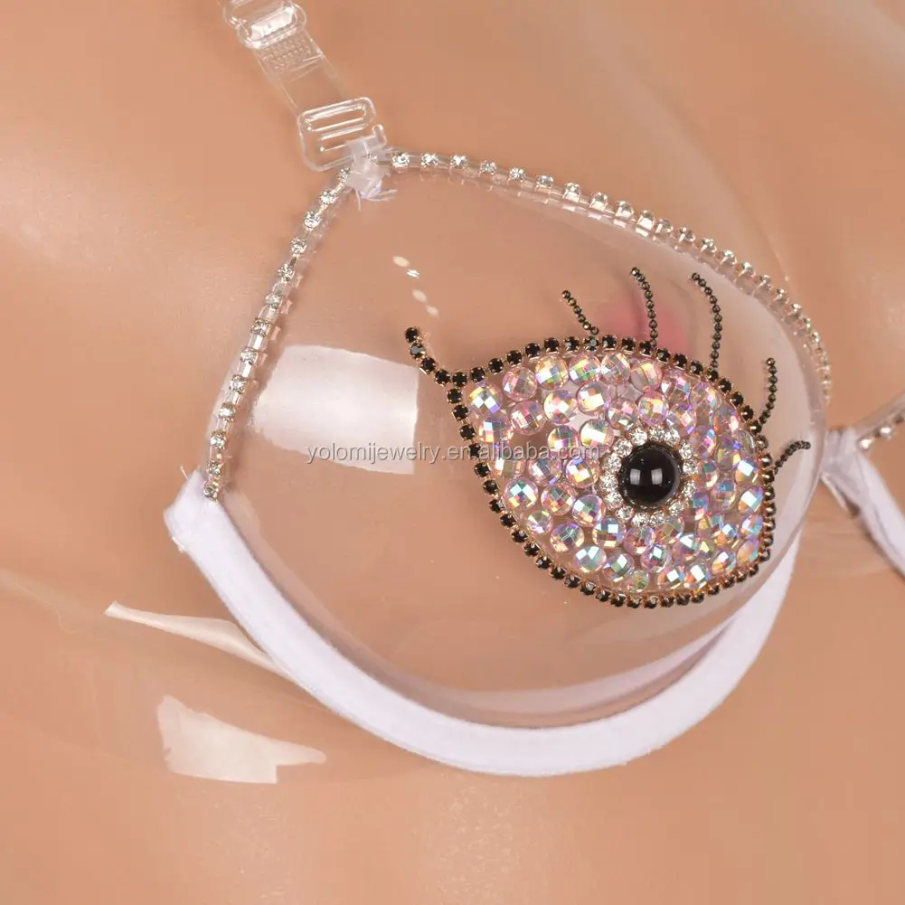 Transparent Bikini Set Clear Push Up Bra Strap Invisible Bras Women