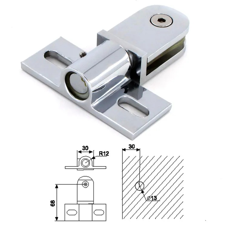 Brass Invisible Glass Floor Hinge Concealed Swivel Parallel Rotating