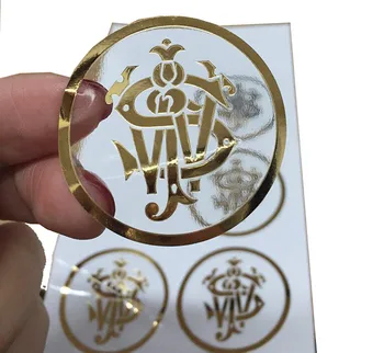 gold foil custom label round stickers sticker clear transparent adhesive fancy stemp larger stamping trademark