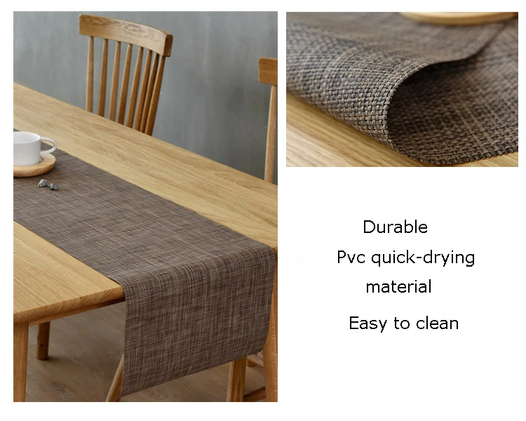 Nordic custom Japanese table runner solid color pvc rectangular insulation coffee table pad tablecloth modern minimalist