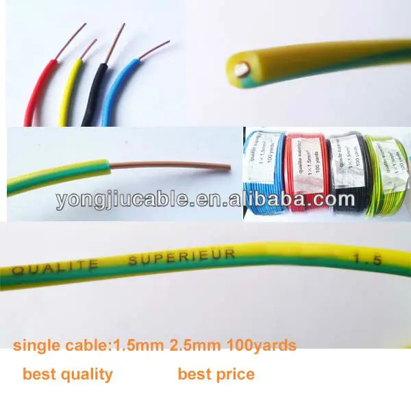 Materials Of Electrical Wire 2.5mm Electrical Wiring 100yds/roll All Color Factory Electrical