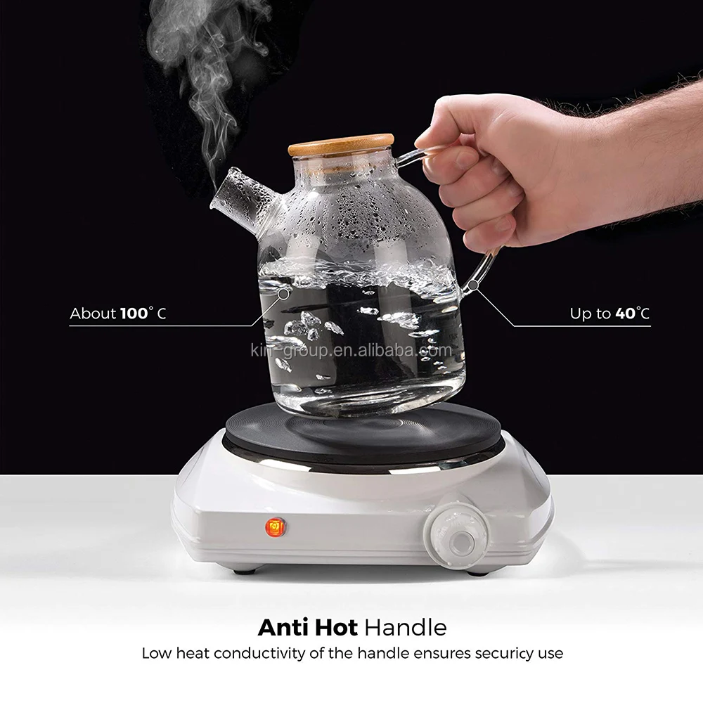 Stovetop 1800ml Heat Resistant Borosilicate Huge Capacity Glass Kettle