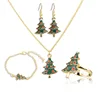 Wholesale jewelry cheap gold alloy christmas tree shape jewelry set