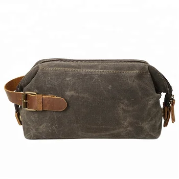 men's waxed canvas toiletry bag