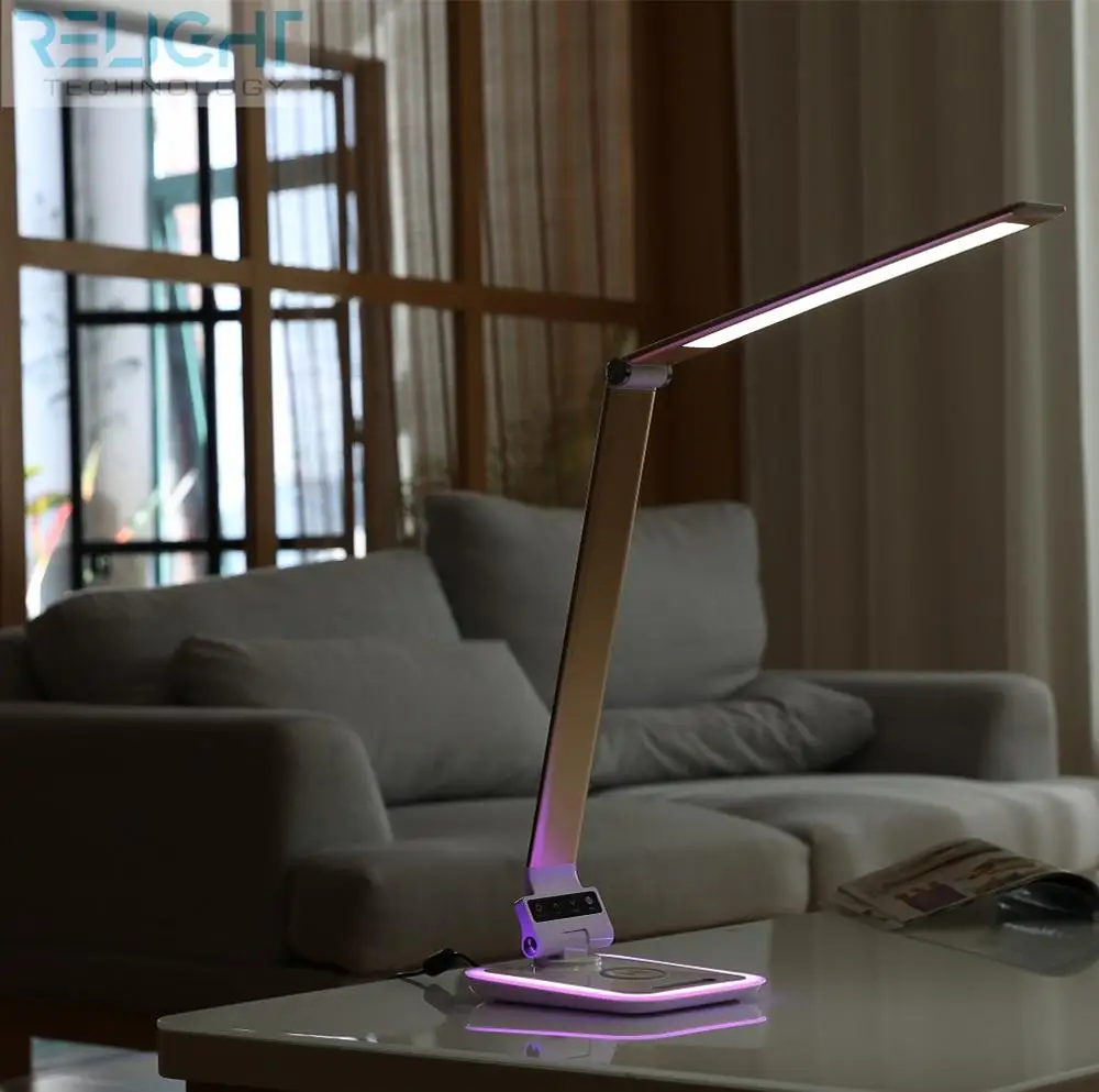 Relight wireless Charging LED Desk Lamp Table Lamp with USB port for Iphone x