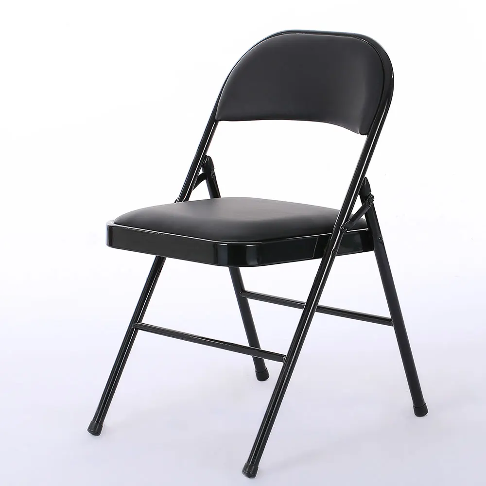 black plastic folding chairs