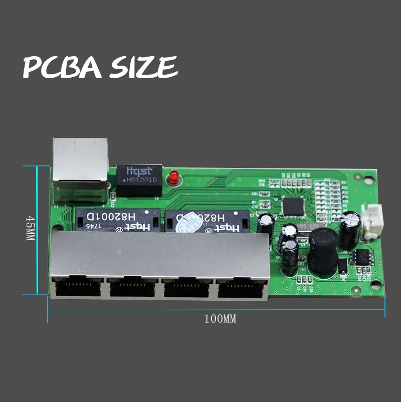 WangDu Realtek Chip Mini 10/100mbps Rj45 LAN Hub 3/5/8 Port Ethernet Switch PCB Board Module 5 Port A1