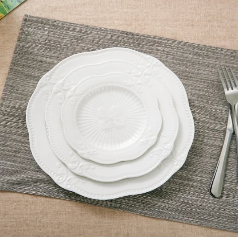 Europa porcelain white square wholesale dinner plates