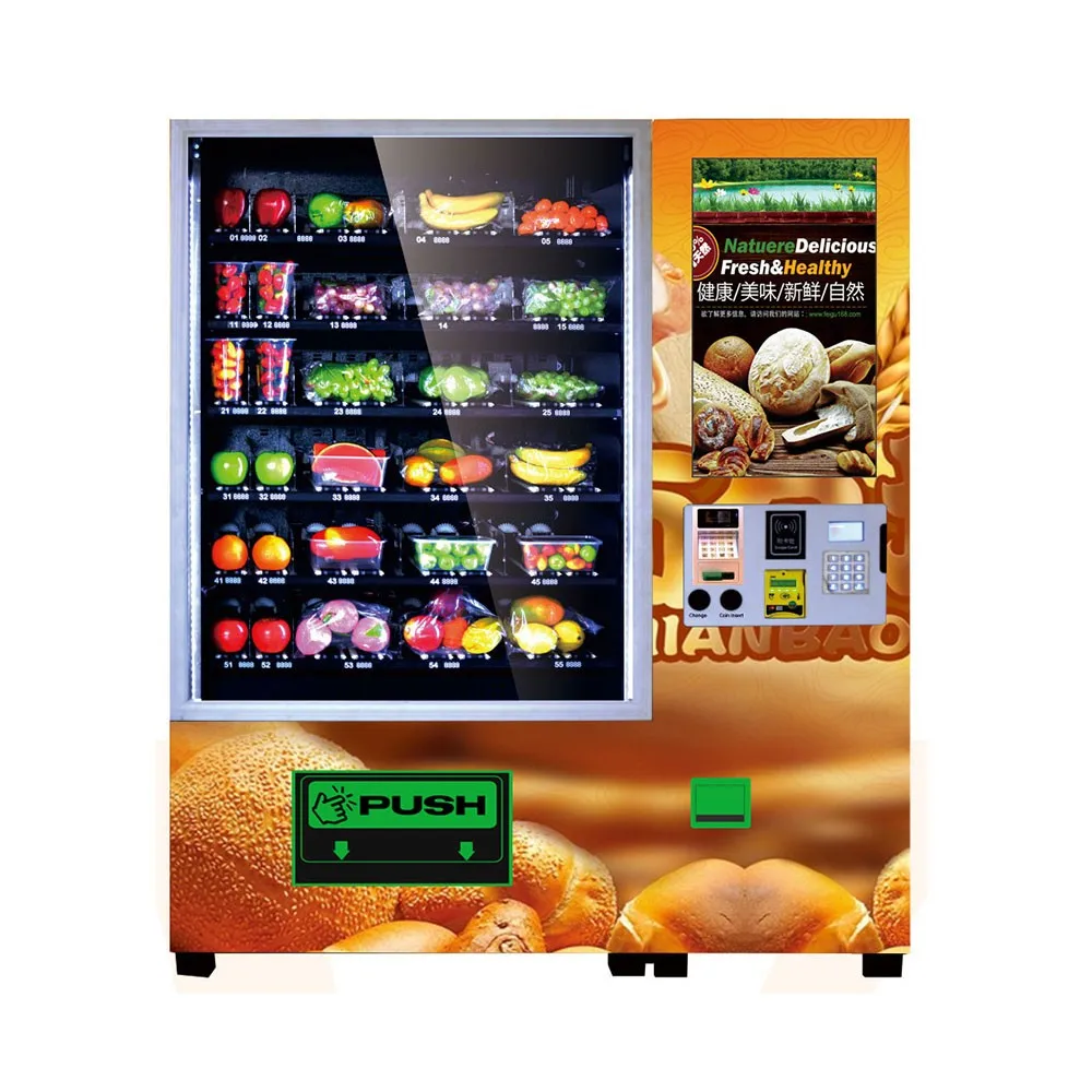 New Zealand Card Payment Vending Machine For Foods With Cooling System