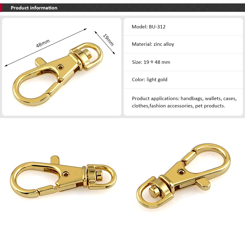 Gold Metal Hook For Bag
