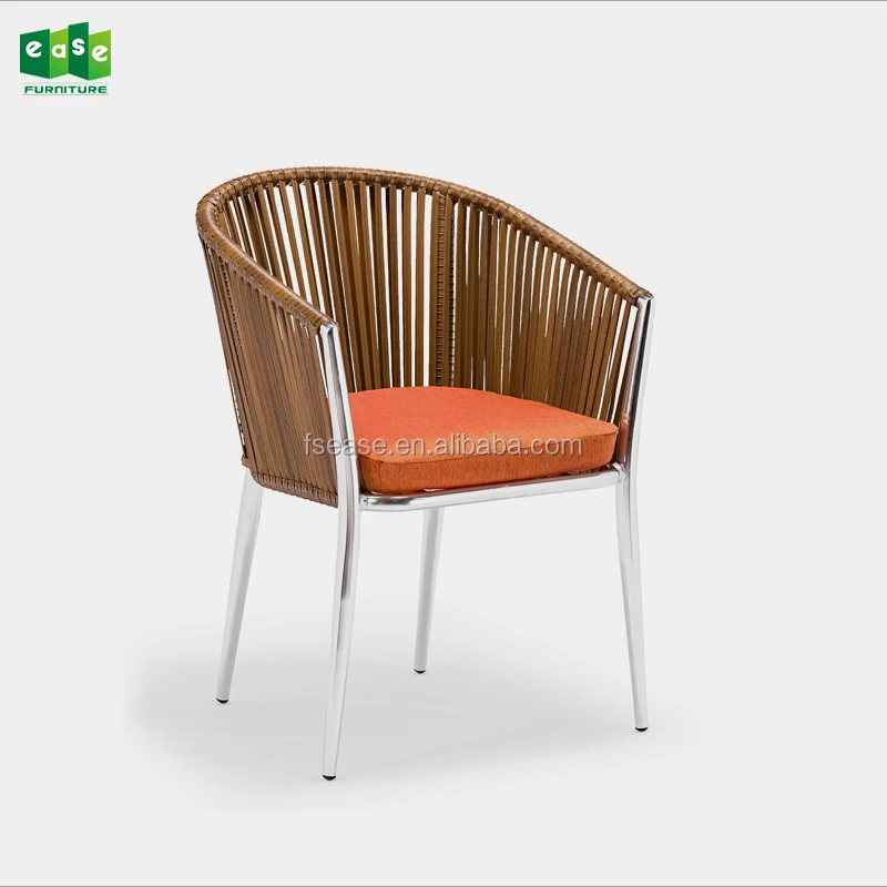 Muebles De Jardín Apilables,Silla De Mimbre De Aluminio Para Comedor Al