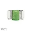 RXN-0003 Jade rings men silver rings for men 925 sterling silver ring with precious stone green stone jewelry setting