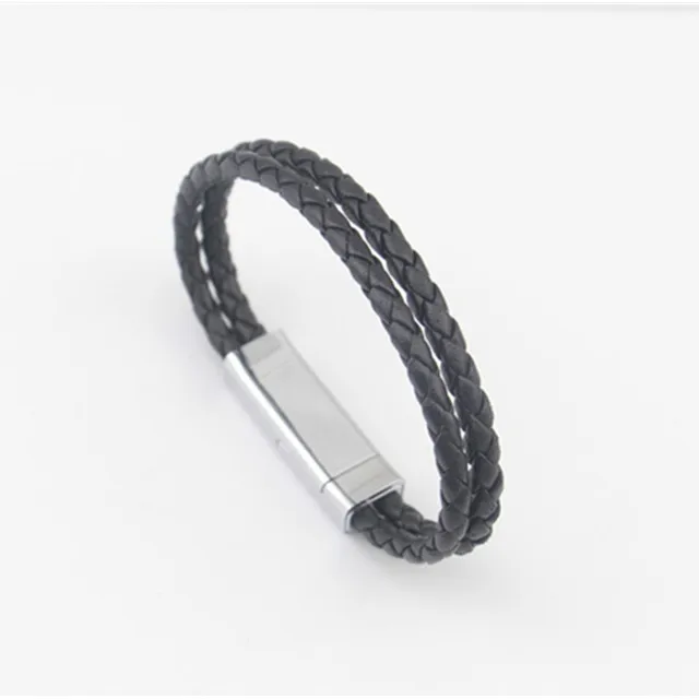 24K gold plating connector Leather Bracelet Usb Data Charging Cable for 8pin phone - ANKUX.COM