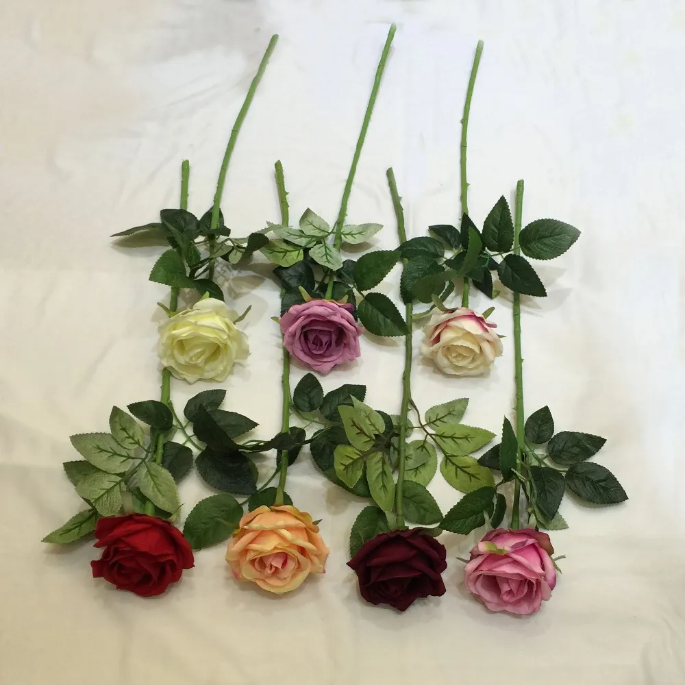 China Wholesale Long Single Stem Artificial Silk Rose Flower Buy Rose