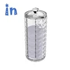 Wholesale Diamond Shaped Clear Acrylic display makeup organizer Cotton Pad Holder with Lid
