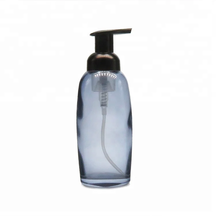 500ml Refillable Matte Black Glass Shampoo Bottle With Childproof