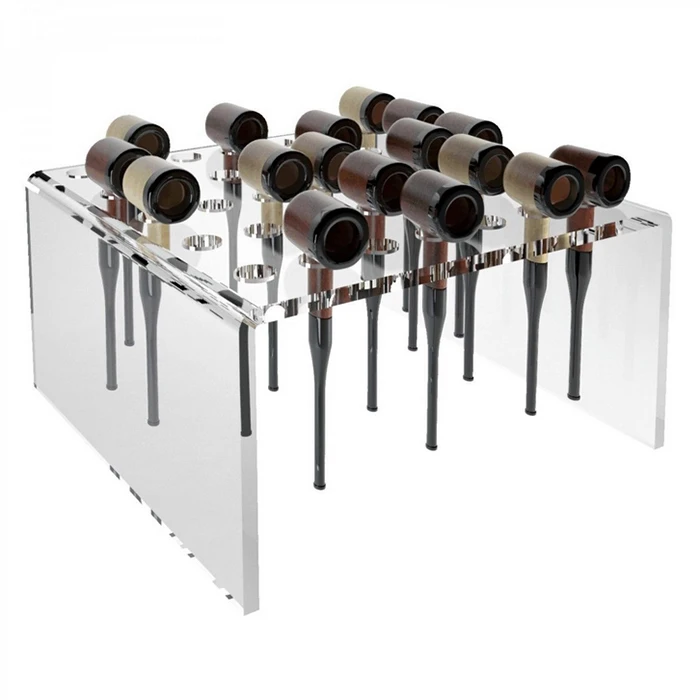 35 Holes Custom Premium Clear Acrylic Lucite Pipe Display Stand Holder