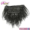 7 Pieces Virgin Indian Human Hair 7A XBL Long Curly Clip In Human Hair Extension