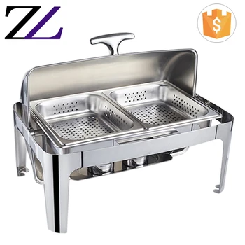 Buffet Cafeteria Equipment Cheap Commercial Stainless Steel 9l Roll Top Buffet Chafing Dish Used ...