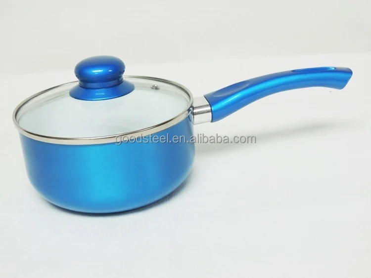 Metallic Paint Bright Colored Cookware Set With Ceramics Coated Inside