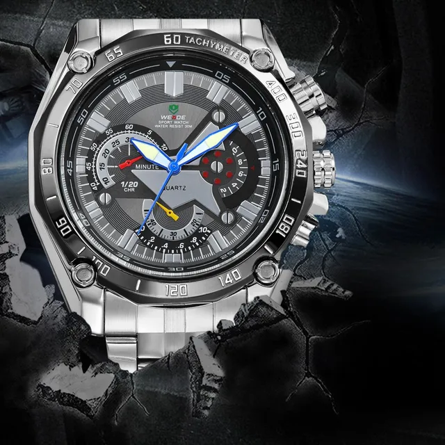 WEIDE army design branded thin sports watch waterproof watches for men
