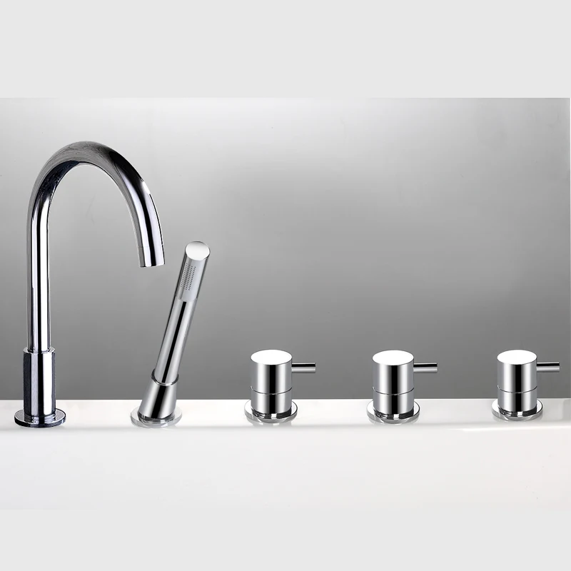 5 hole brass deck mounted bath mixer faucet bathtub taps mixer chromed 2019