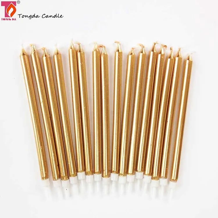 Metallic Long Gold Fireworks Amazing Happy Birthday Candles - Buy ...