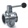 Stainless Steel 316L EN1.4404 Tri-Clamp Connection DN50 Sanitary Butterfly Valve with valve handles