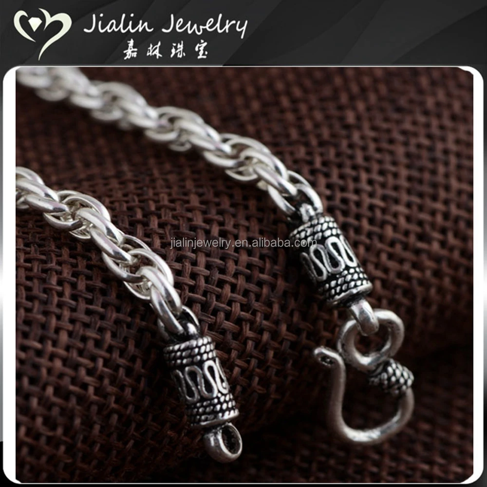 2016 fashion jewellery men silver wheat chains necklace cheap
