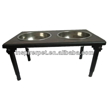 Wooden Stop Tray Elevated Dog Feeders