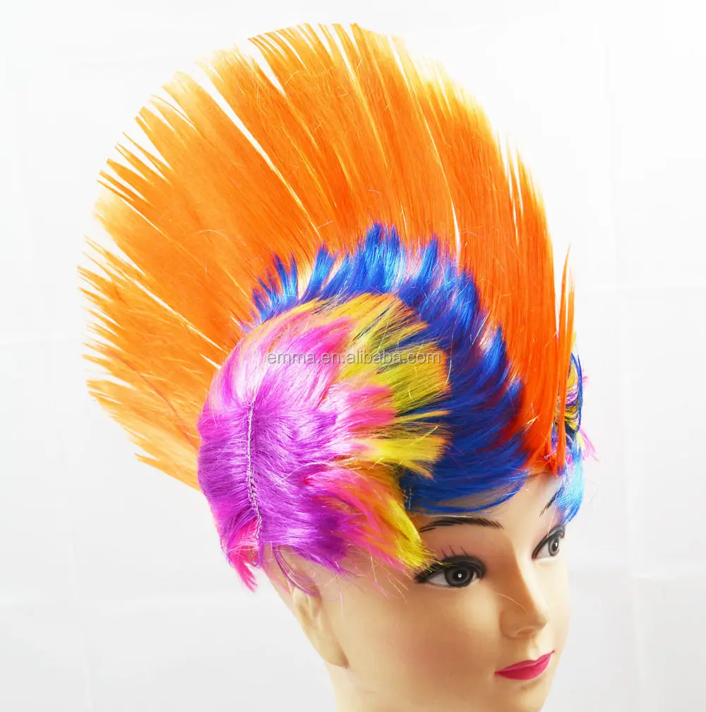 Different Color Mohawk Wig Yellow Mohican Wig Fashion Rainbow Mohawk ...