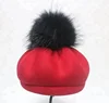 Cute Pumpkin Beret Hat With Hairball Wool Felt Hat Custom Winter Hats With Pom Poms