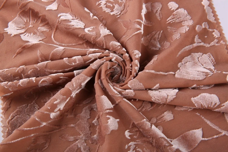 经编单色倦怠纱染色机械拉伸薄天鹅绒面料