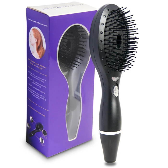 Custom Electric Detangling Hair Comb Plastic Hair Straightener Brush