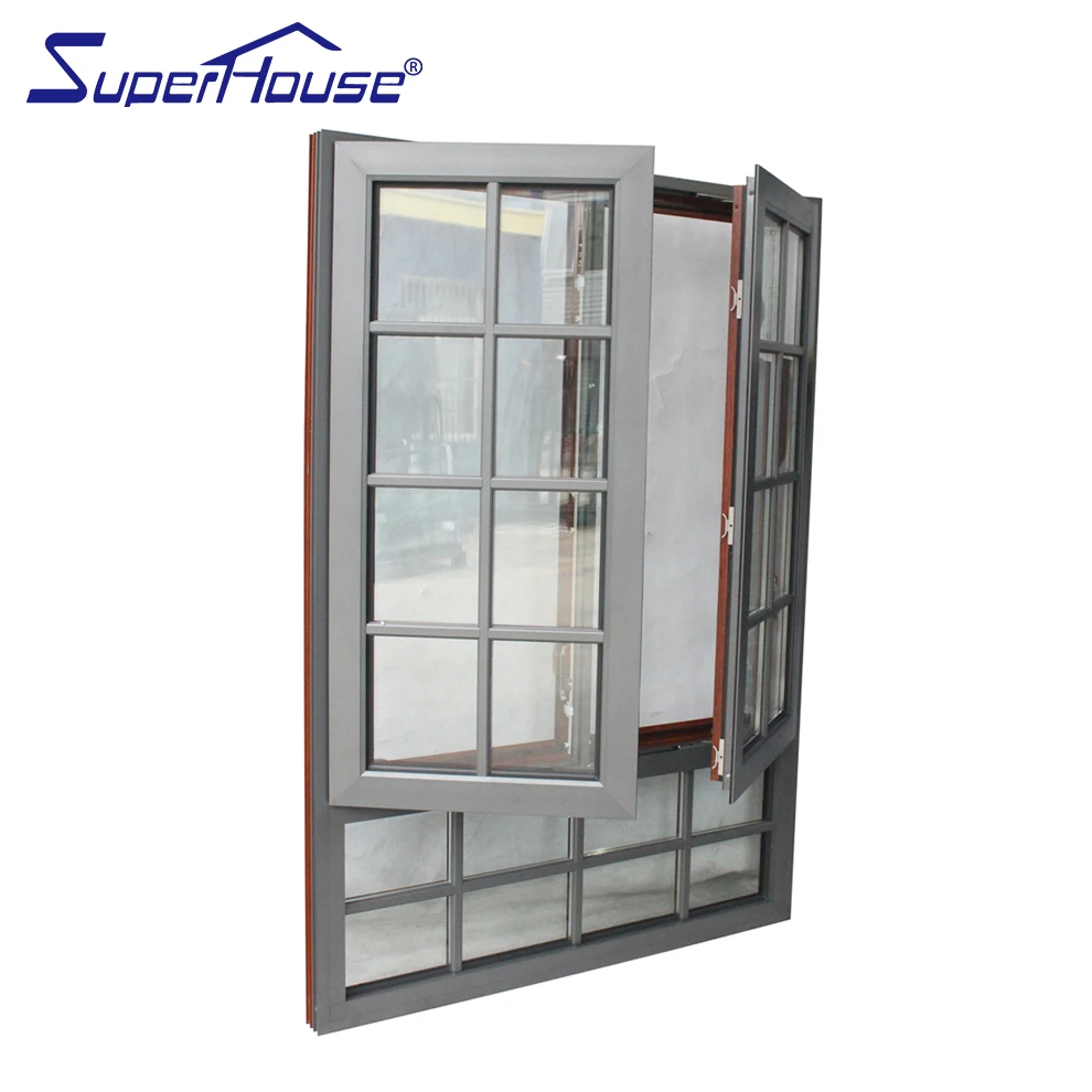 American market soundproof glazing horizontal outward opening casement window