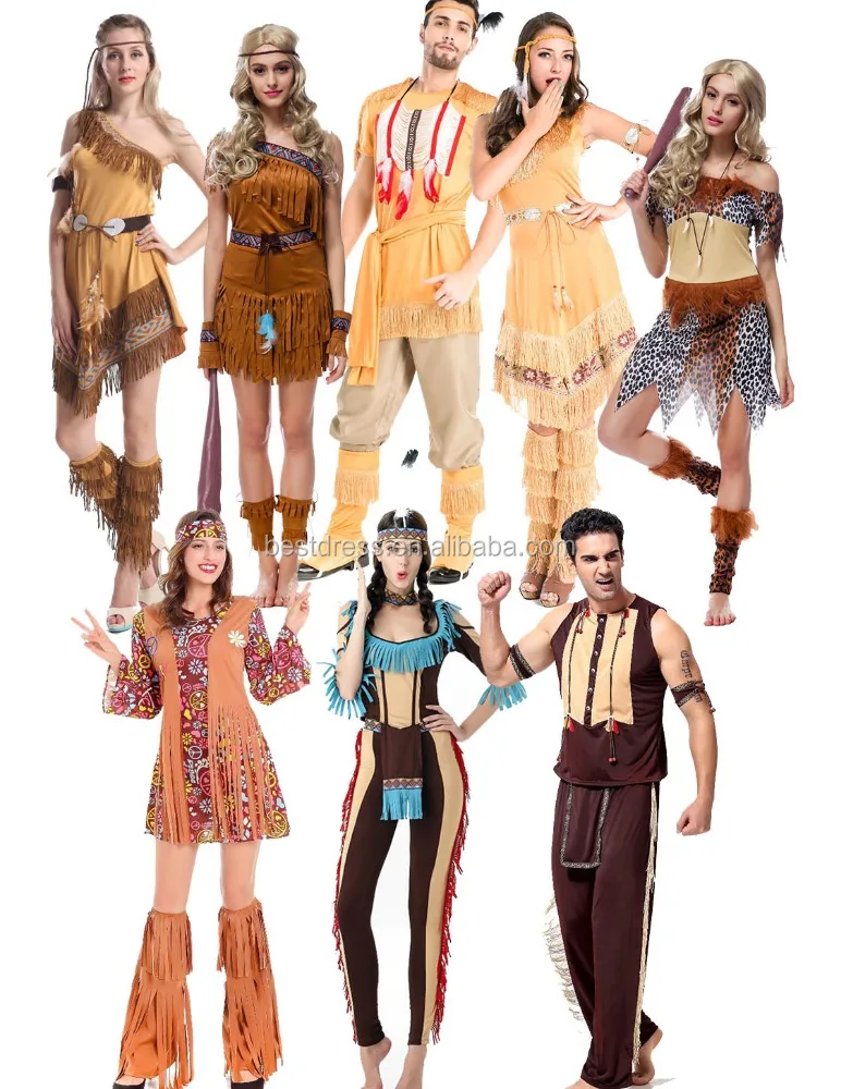 F91 Ladies Pocahontas Native American Indian Wild West Fancy Dress Party Costume
