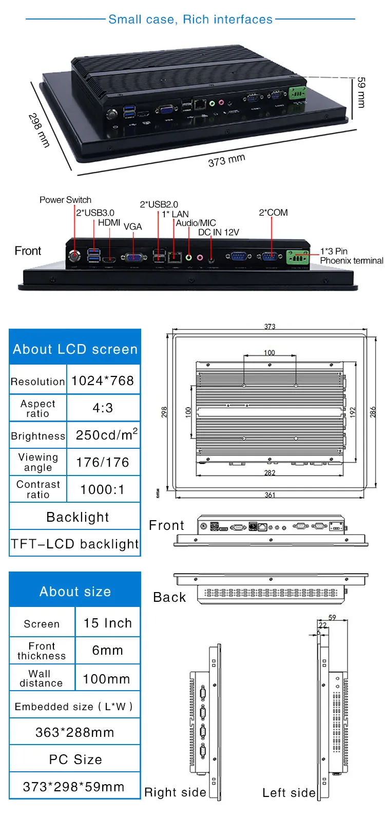 Chassis Allinone I5 Processor Itpca150 Ct 15 Inch All In One Touch