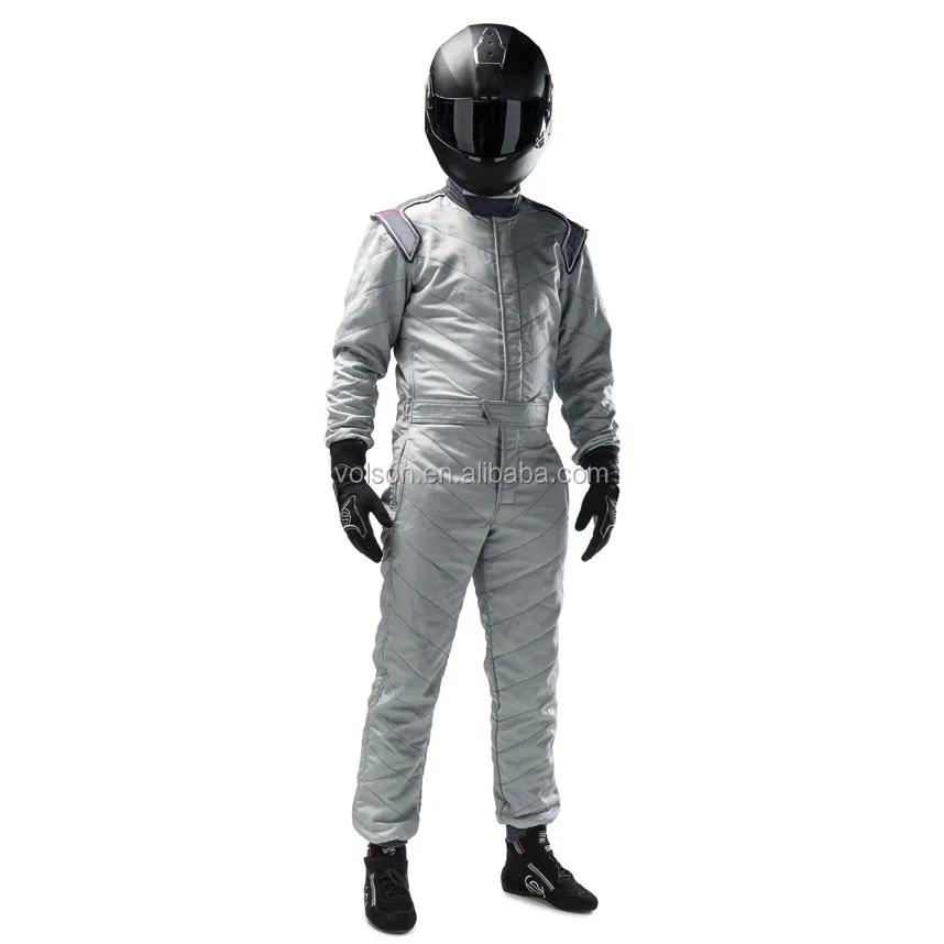 2017 White Color Two Layer Fireproof Resistant One Piece Auto Racing Suit Buy Racing Wear Suit