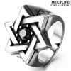 MECYLIFE Personalized Stainless Steel David Of Star Fashion Rings