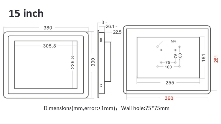 15 monitor dimensions