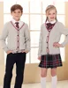 Children Sweater V-neck Long Sleeve Stripe Pattern School Style
