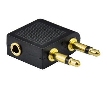 Female To Double Male Flight Adapter For Headphone Stereo Plug Female To Double Male Flight Adapter For Headphone Stereo Plug