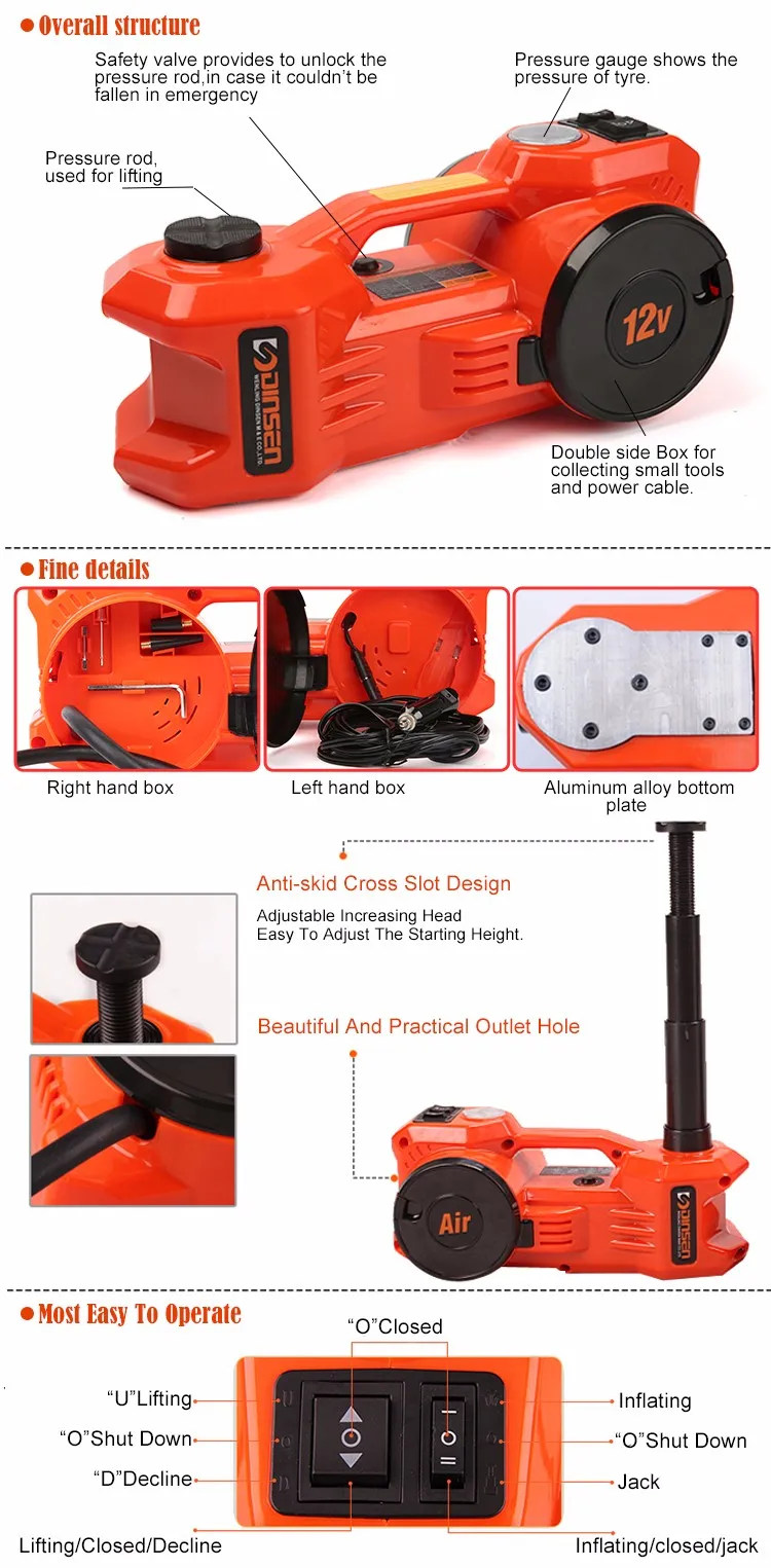 High Performance Lifting+inflating Inflate Car Jack With Cigarette Lighter Operated Buy